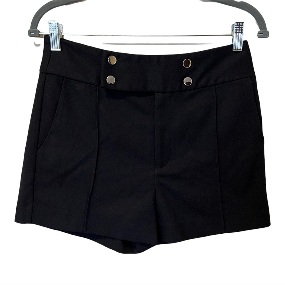See U Soon Black 3" Button Front Dress Shorts (4)